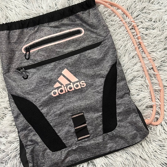 Adidas Alliance 2 Sackpack Training Bag Black Gray Coral - Picture 1 of 5